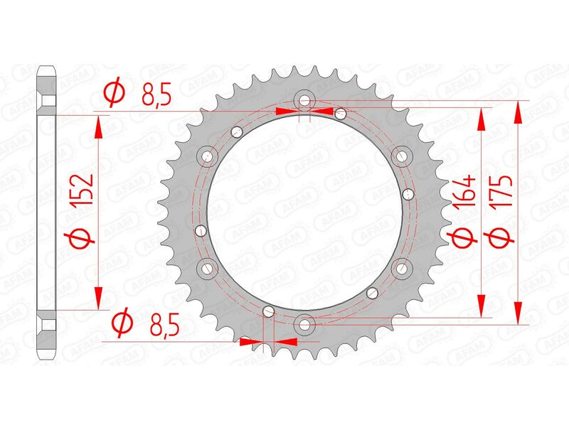 AFAM Standard Stahlritzel hinten 12500 - 520