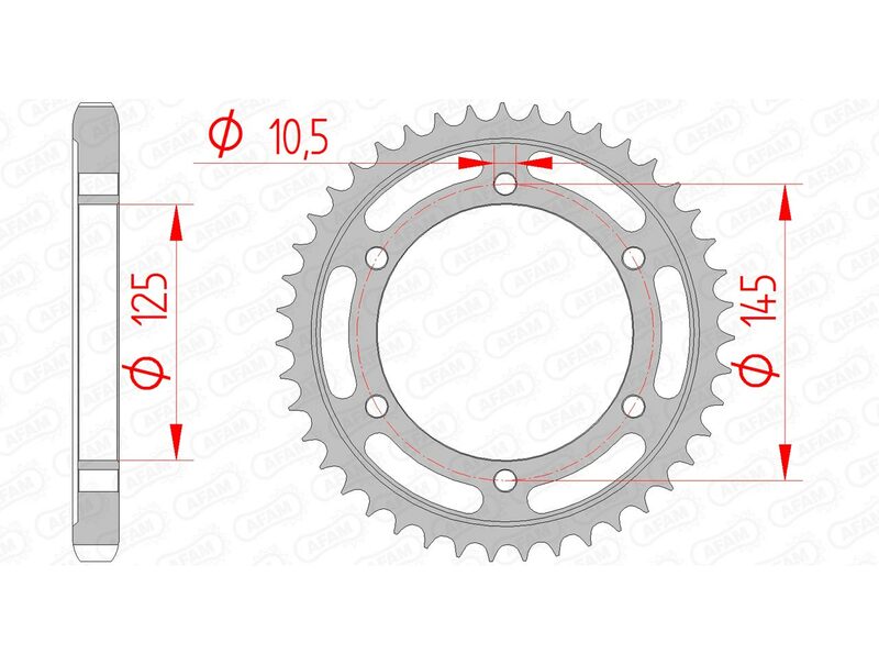 AFAM Standard Stahlritzel hinten 12601 - 530