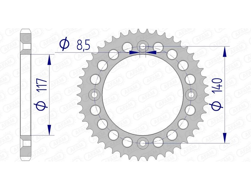 AFAM Aluminiumritzel hinten 13108 - 428