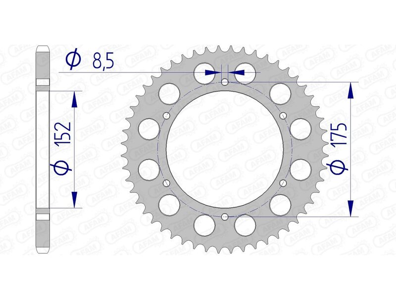 AFAM Ultraleichtes harteloxiertes Aluminiumritzel hinten 13301 - 520