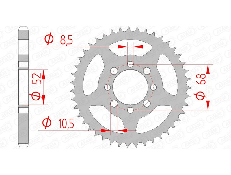 AFAM Standard Stahlritzel hinten 14101 - 428