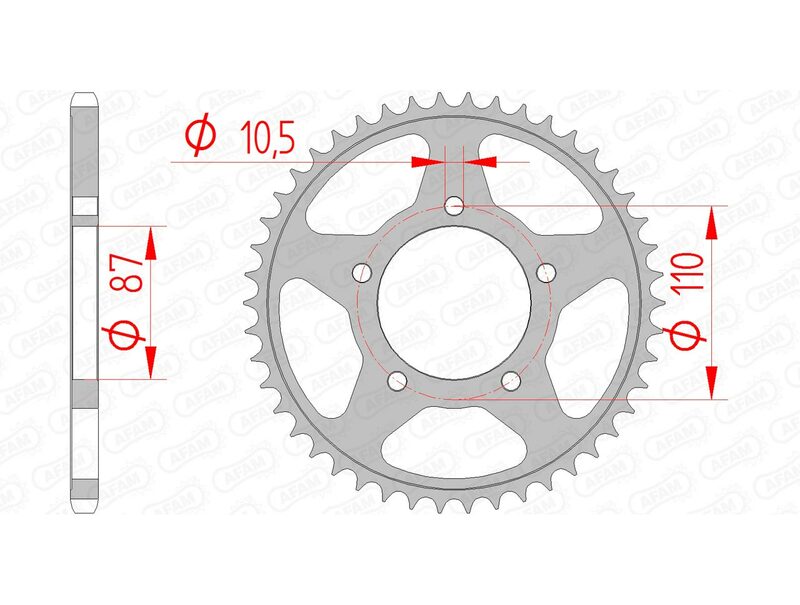 AFAM Standard Stahlritzel hinten 14405 - 520