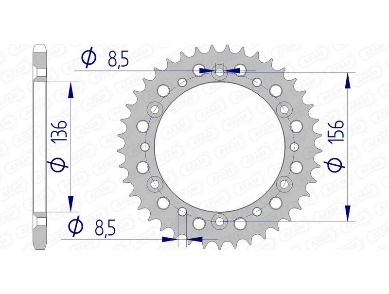 AFAM Aluminiumritzel hinten 15303 - 520