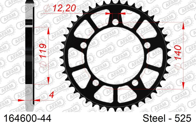 AFAM Standard Stahlritzel hinten 164600 - 525