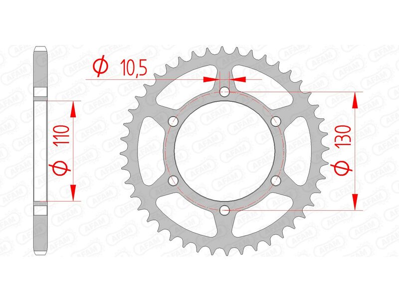 AFAM Standard Stahlritzel hinten 16500 - 520