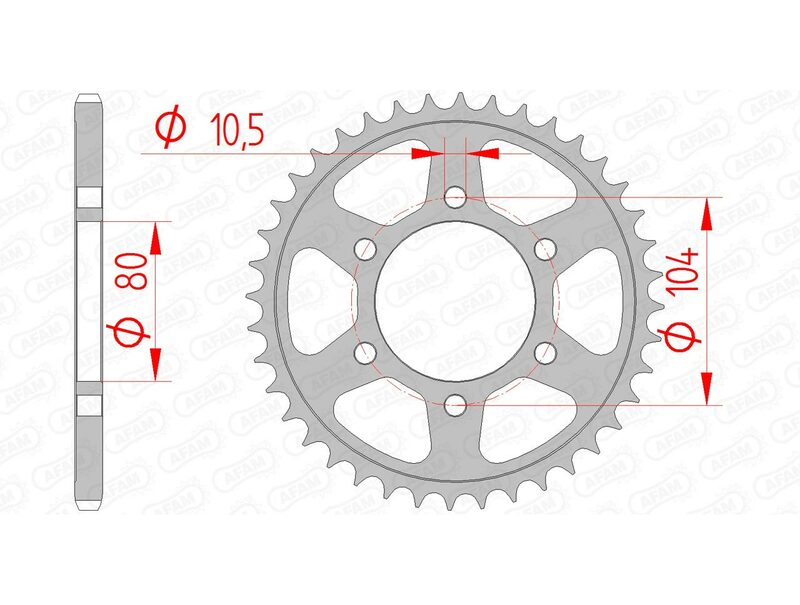 AFAM Standard Stahlritzel hinten 16504 - 520