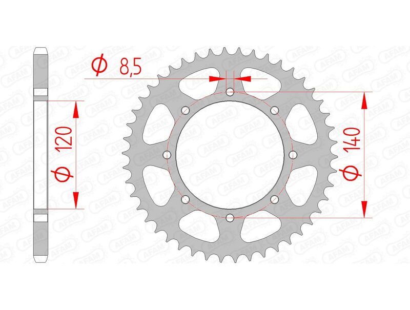 AFAM Standard Stahlritzel hinten 16600 - 520