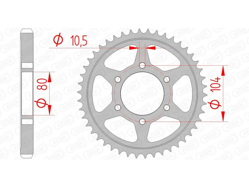AFAM Standard Stahlritzel hinten 16604 - 530