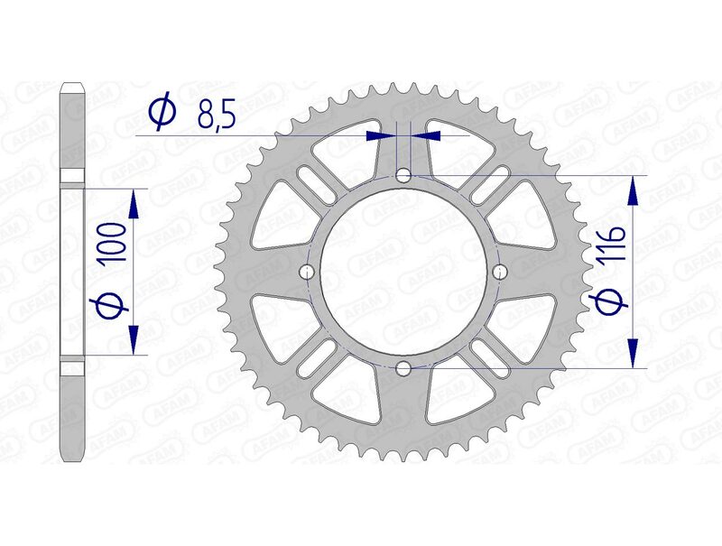 AFAM Aluminiumritzel hinten 17104420