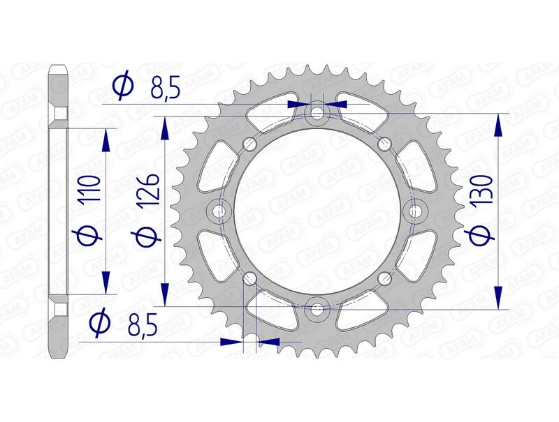 AFAM Aluminiumritzel hinten 17107420
