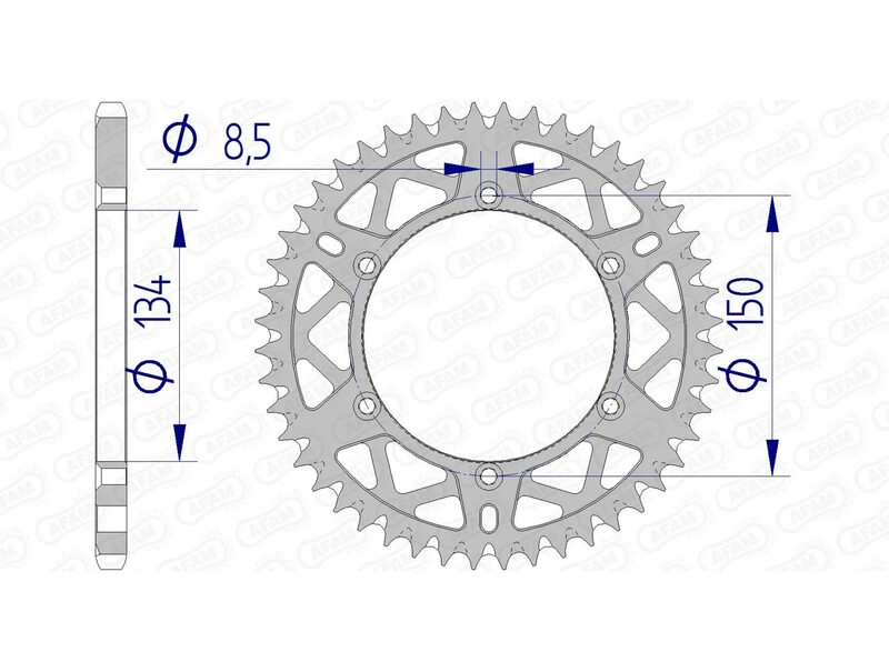 AFAM Ultraleichtes selbstreinigendes Aluminiumritzel hinten 17206520