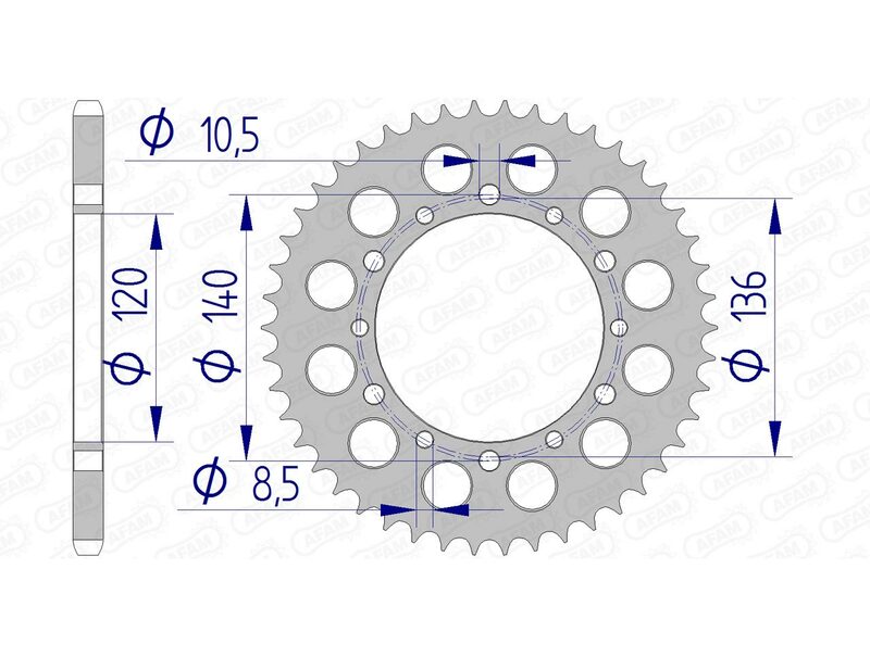 AFAM Aluminiumritzel hinten 17404520