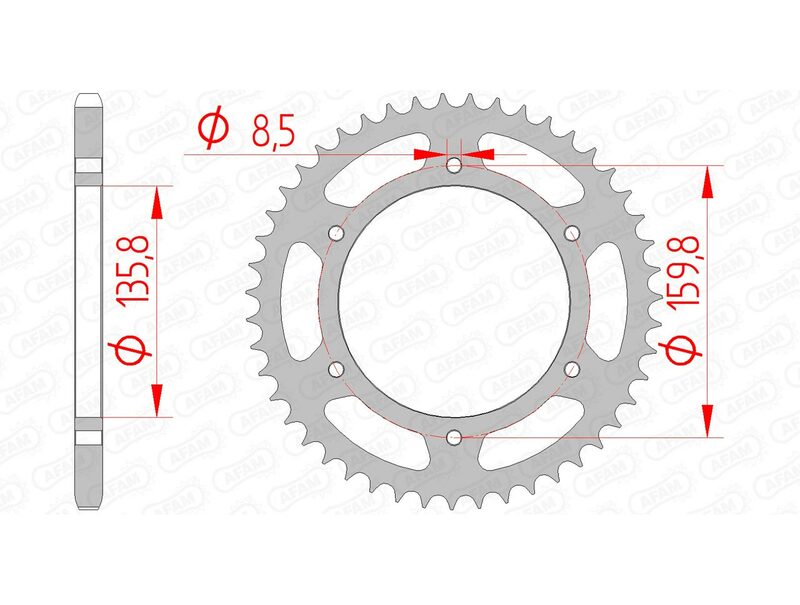 AFAM Standard Stahlritzel hinten 35304 - 520