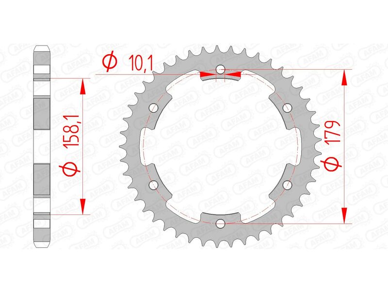 AFAM Standard Stahlritzel hinten 35804 - 525
