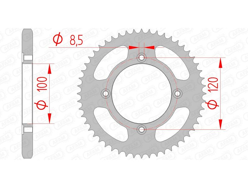 AFAM Standard Stahlritzel hinten 38200 - 428