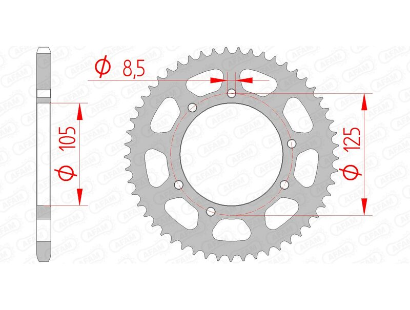 AFAM Standard Stahlritzel hinten 47103 - 420