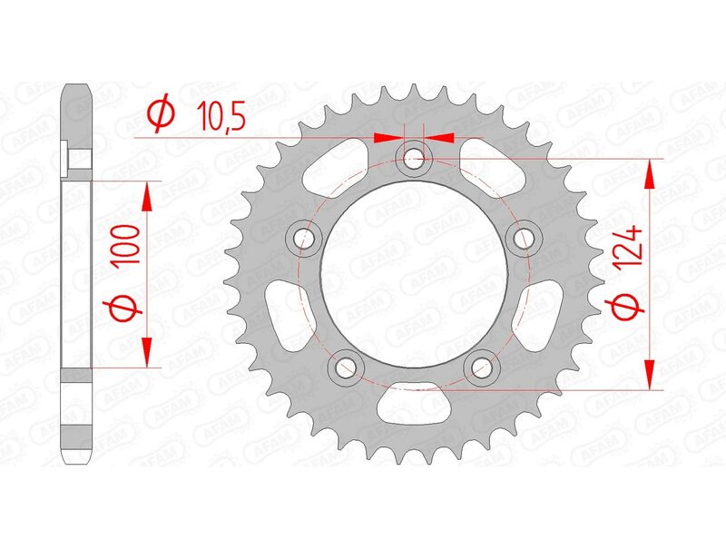 AFAM Standard Stahlritzel hinten 50612 - 525