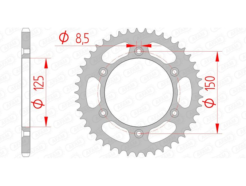 AFAM Standard Stahlritzel hinten 71304 - 520