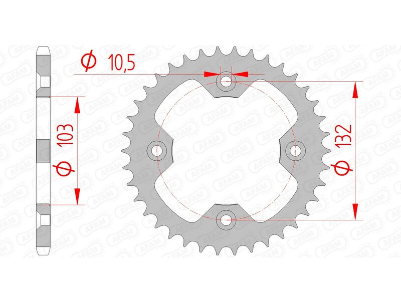 AFAM Standard Stahlritzel hinten 71305 - 520