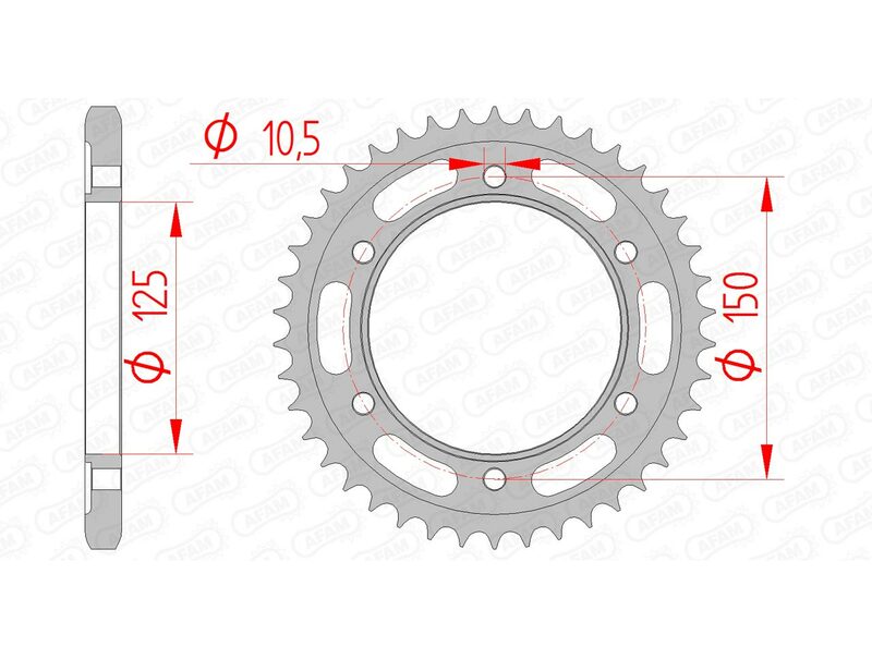 AFAM Standard Stahlritzel hinten 71800 - 525