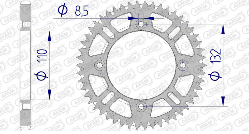 AFAM Ultraleichtes selbstreinigendes Aluminiumritzel hinten 72102 - 428