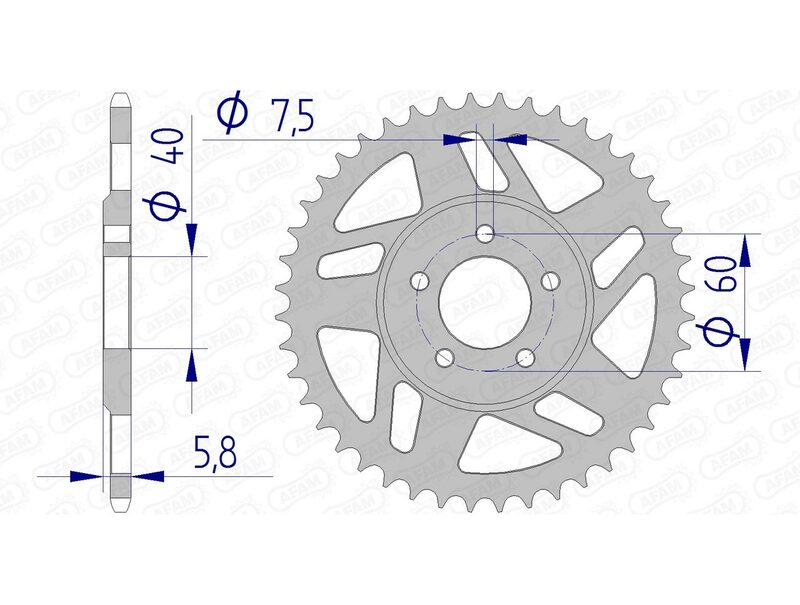 AFAM Aluminiumritzel hinten 72103 - 415
