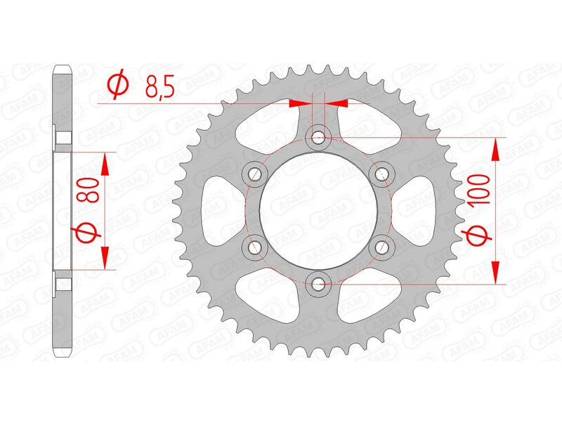 AFAM Standard Stahlritzel hinten 80105 - 420