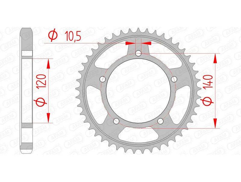 AFAM Standard Stahlritzel hinten 86603 - 530