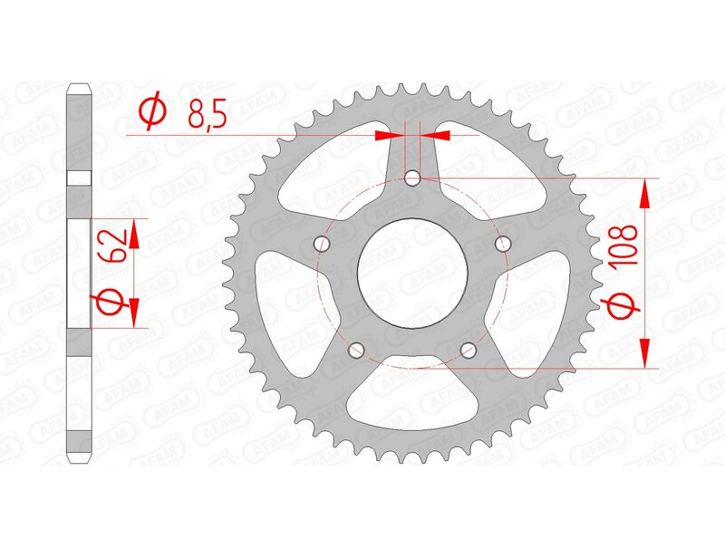 AFAM Standard Stahlritzel hinten 92122 - 420