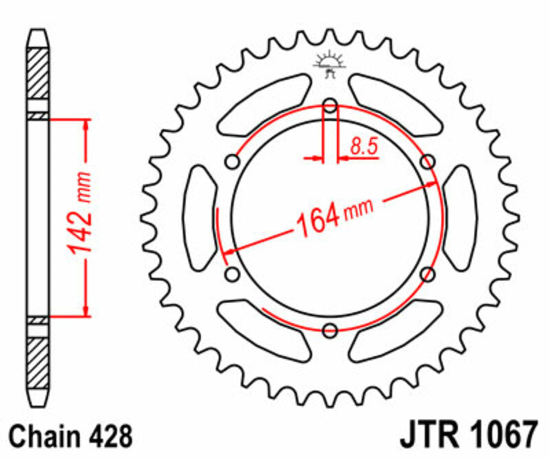 JT SPROCKETS Standard Stahlritzel hinten 1067 - 428