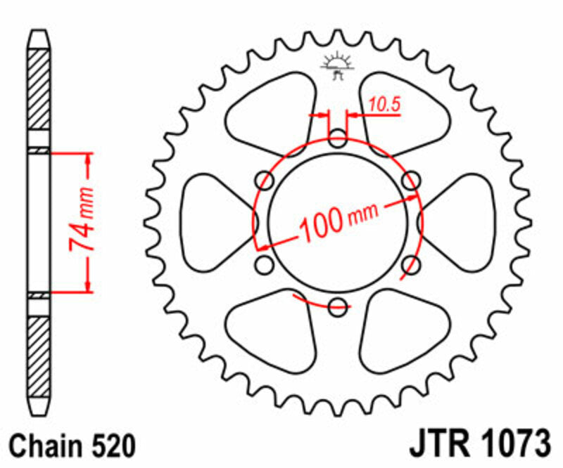 JT SPROCKETS Standard Stahlritzel hinten 1073 - 520