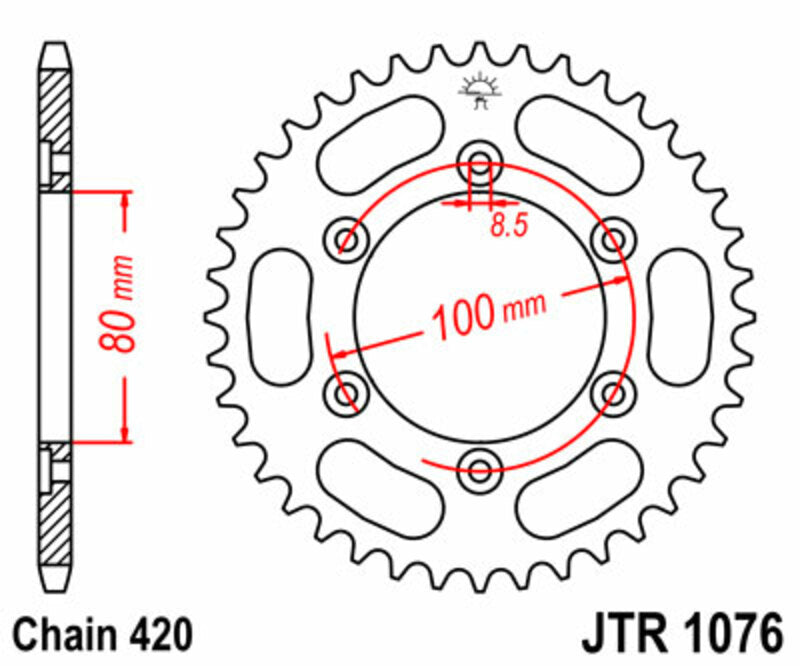 JT SPROCKETS Standard Stahlritzel hinten 1076 - 420