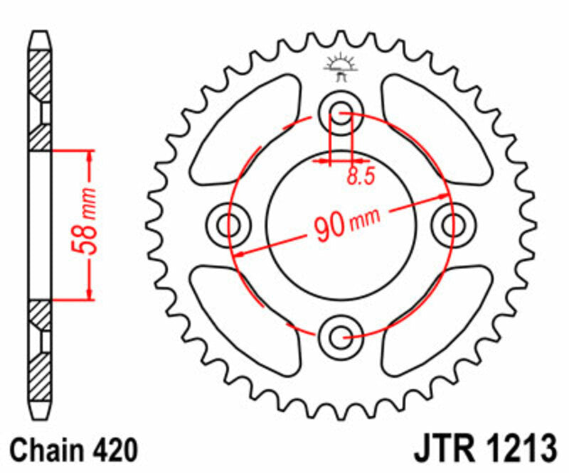 JT SPROCKETS Standard Stahlritzel hinten 1213 - 420
