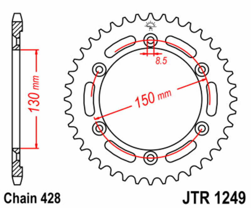 JT SPROCKETS Standard Stahlritzel hinten 1249 - 428