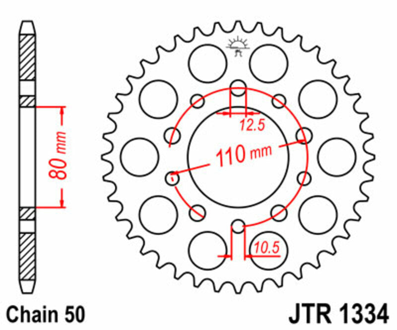 JT SPROCKETS Standard Stahlritzel hinten 1334 - 530