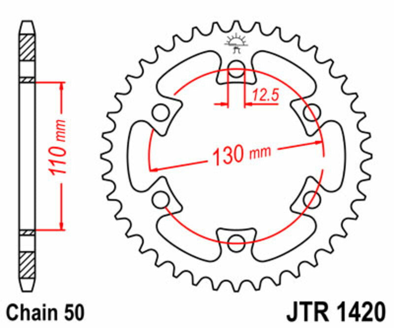 JT SPROCKETS Standard Stahlritzel hinten 1420 - 530