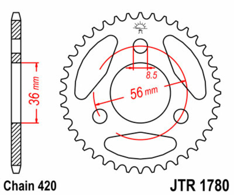 JT SPROCKETS Standard Stahlritzel hinten 1780 - 420