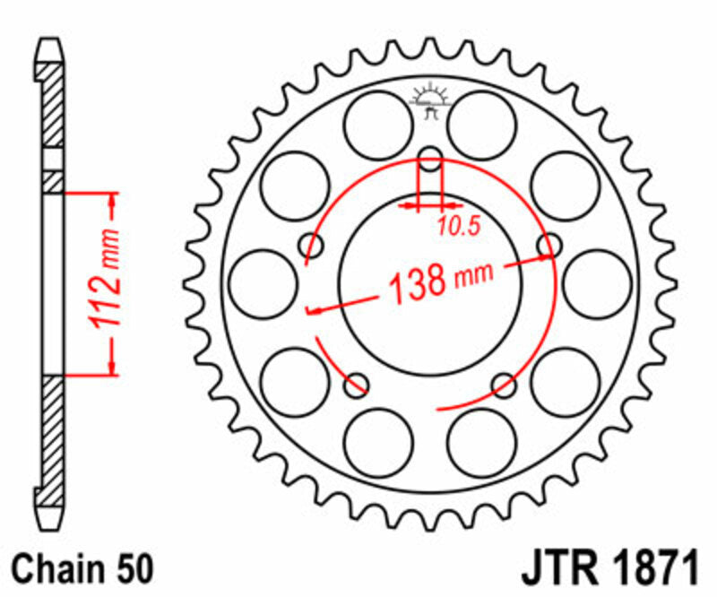 JT SPROCKETS Standard Stahlritzel hinten 1871 - 530