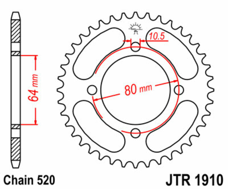 JT SPROCKETS Standard Stahlritzel hinten 1910 - 520