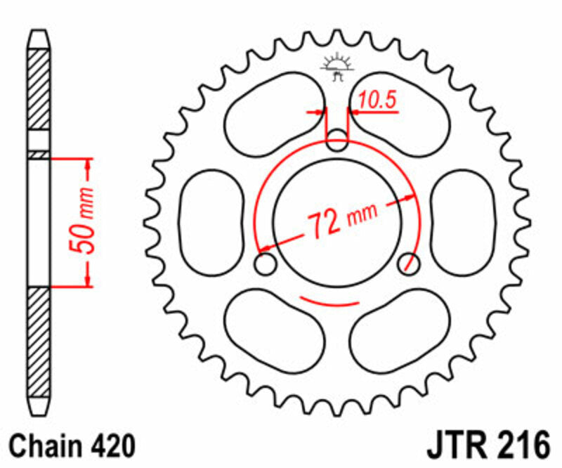 JT SPROCKETS Standard Stahlritzel hinten 216 - 420