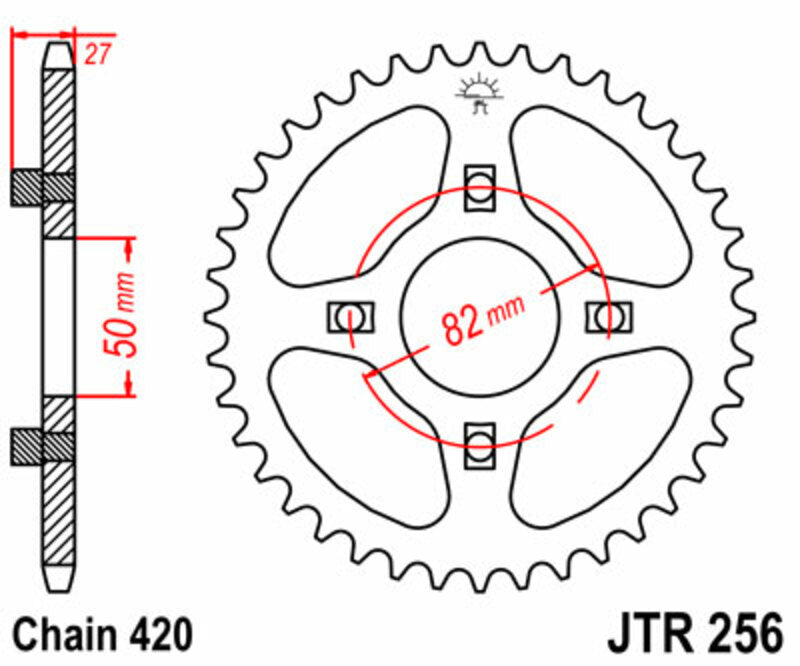 JT SPROCKETS Standard Stahlritzel hinten 256 - 420