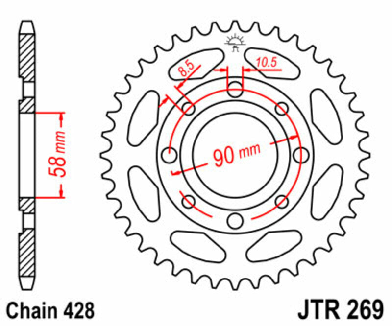 JT SPROCKETS Standard Stahlritzel hinten 269 - 428