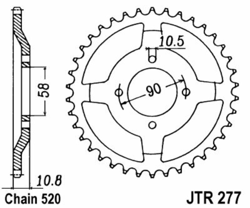 JT SPROCKETS Standard Stahlritzel hinten 277 - 520