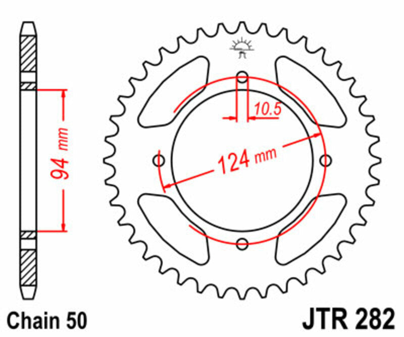JT SPROCKETS Standard Stahlritzel hinten 282 - 530