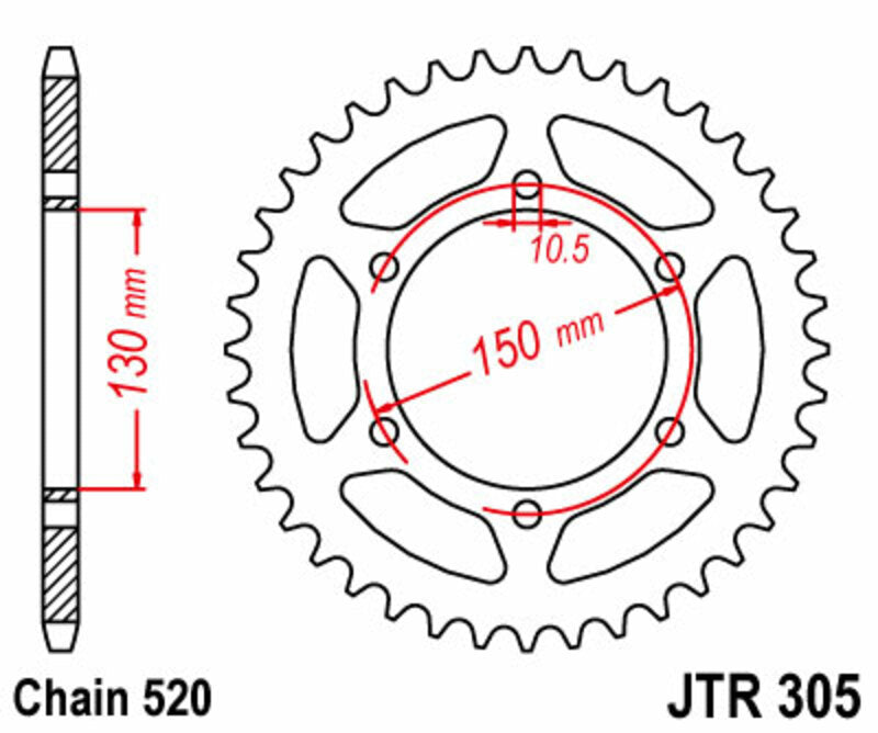 JT SPROCKETS Standard Stahlritzel hinten 305 - 520