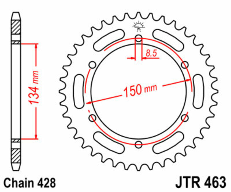JT SPROCKETS Standard Stahlritzel hinten 463 - 428