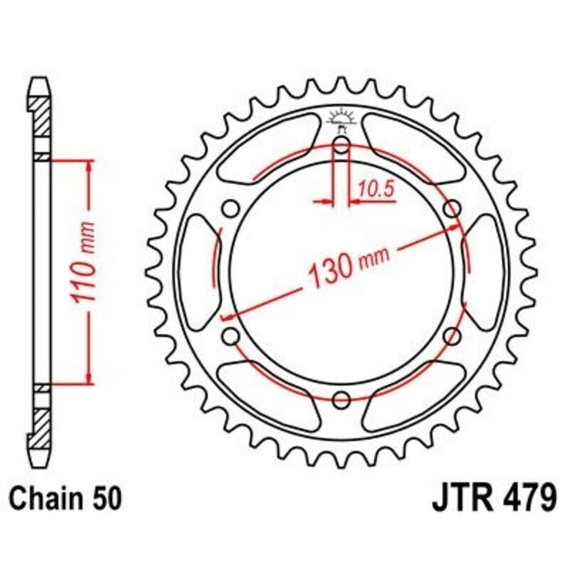 JT SPROCKETS Zink Standard Kettenrad 479 - 530