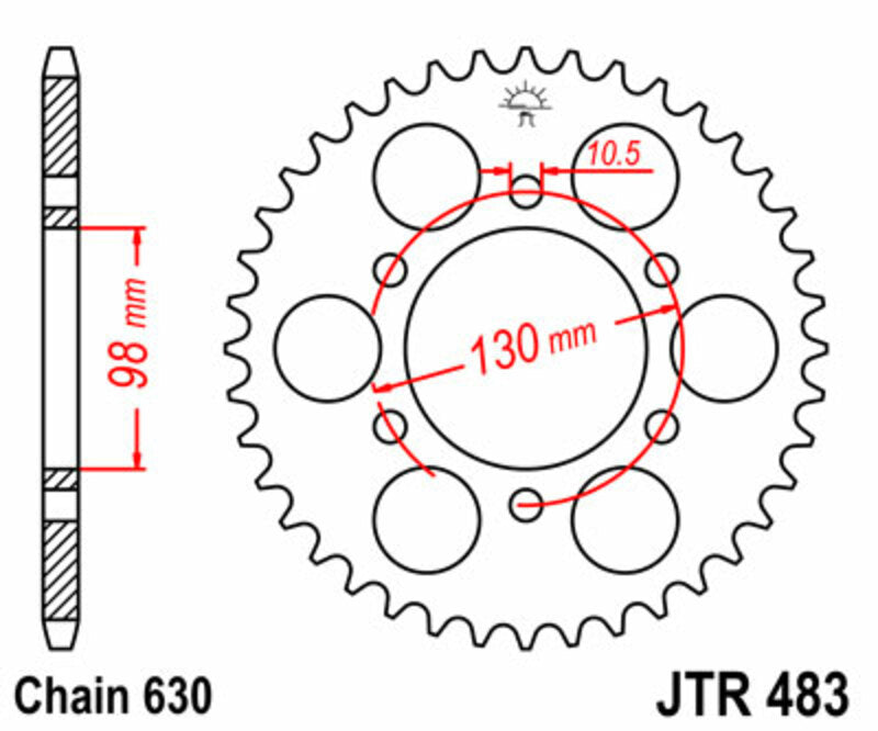 JT SPROCKETS Standard Stahlritzel hinten 483 - 630