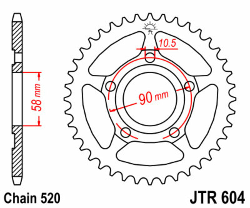 JT SPROCKETS Standard Stahlritzel hinten 604 - 520