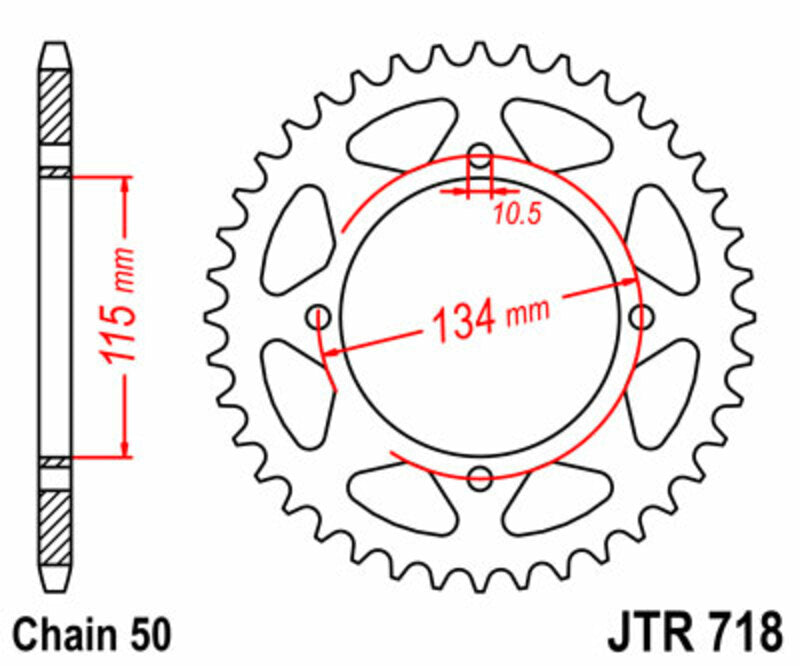 JT SPROCKETS Standard Stahlritzel hinten 718 - 530
